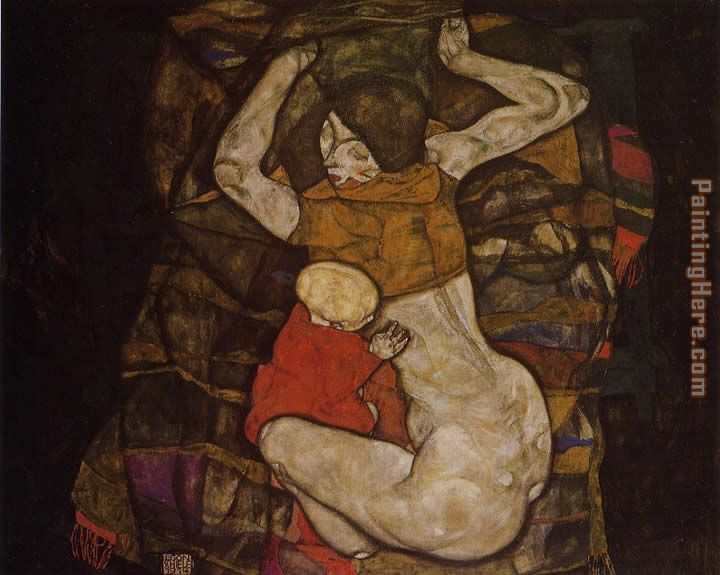 Young Mother painting - Egon Schiele Young Mother art painting